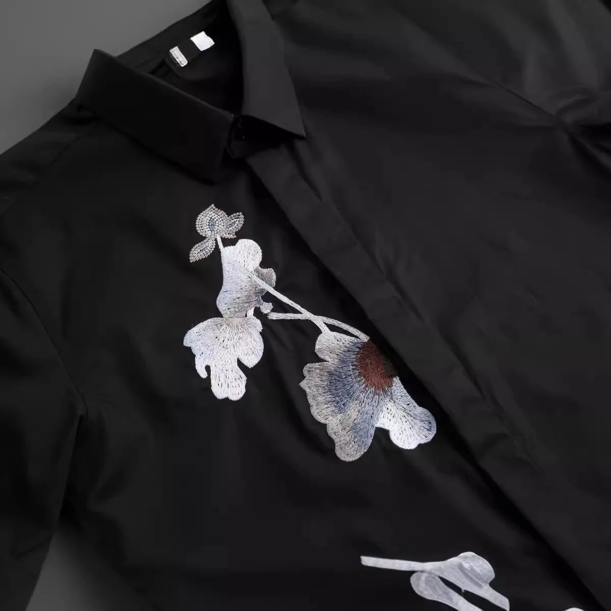 Lotus Embroidered Men's Shirt